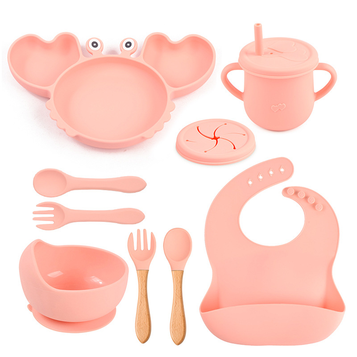 Silicone Crab Baby Feeding Set