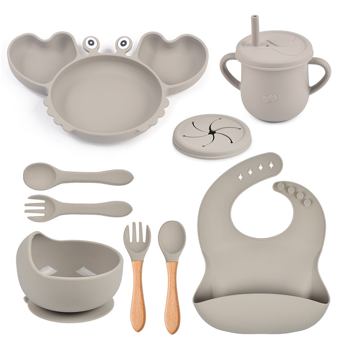 Silicone Crab Baby Feeding Set