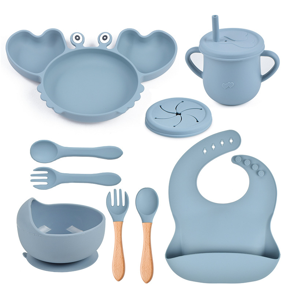 Silicone Crab Baby Feeding Set