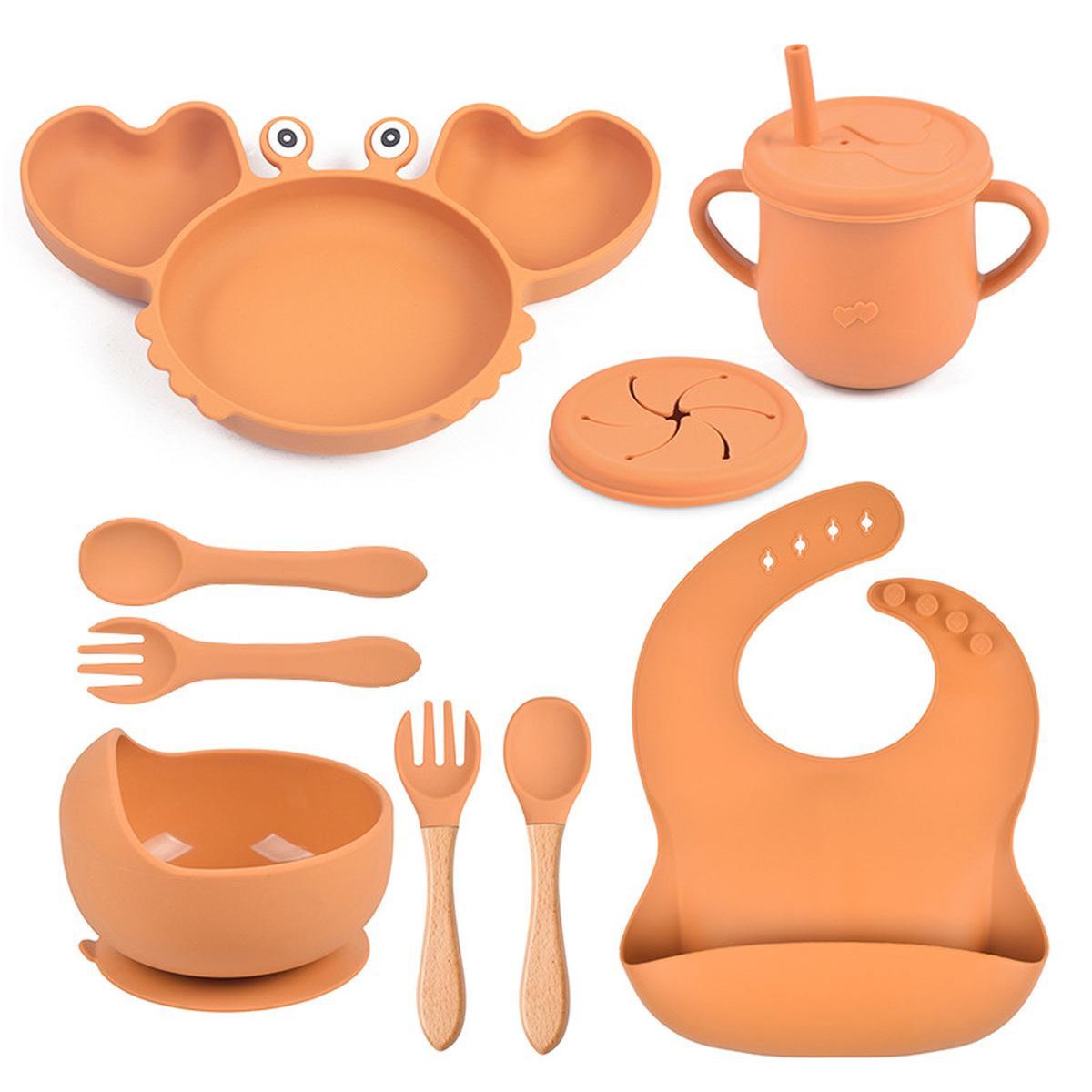 Silicone Crab Baby Feeding Set