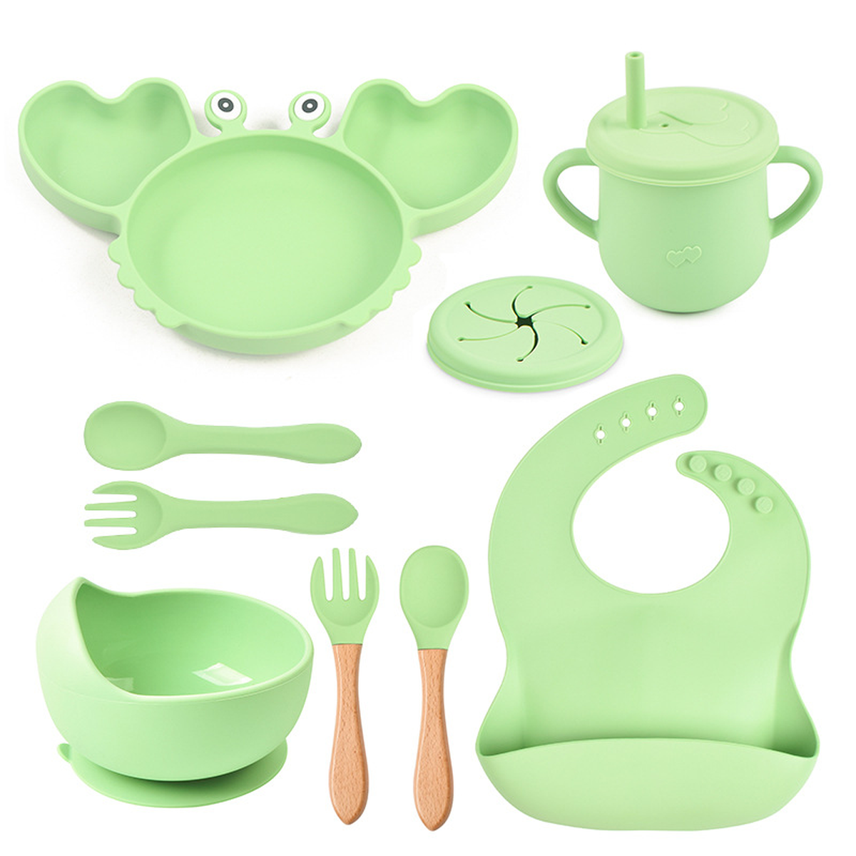 Silicone Crab Baby Feeding Set