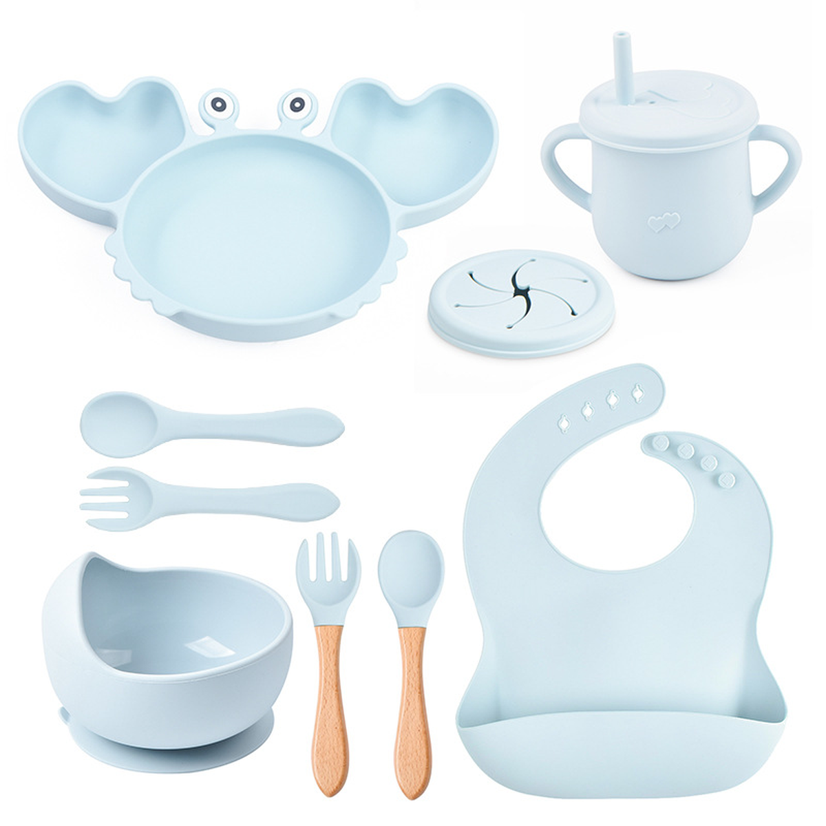 Silicone Crab Baby Feeding Set
