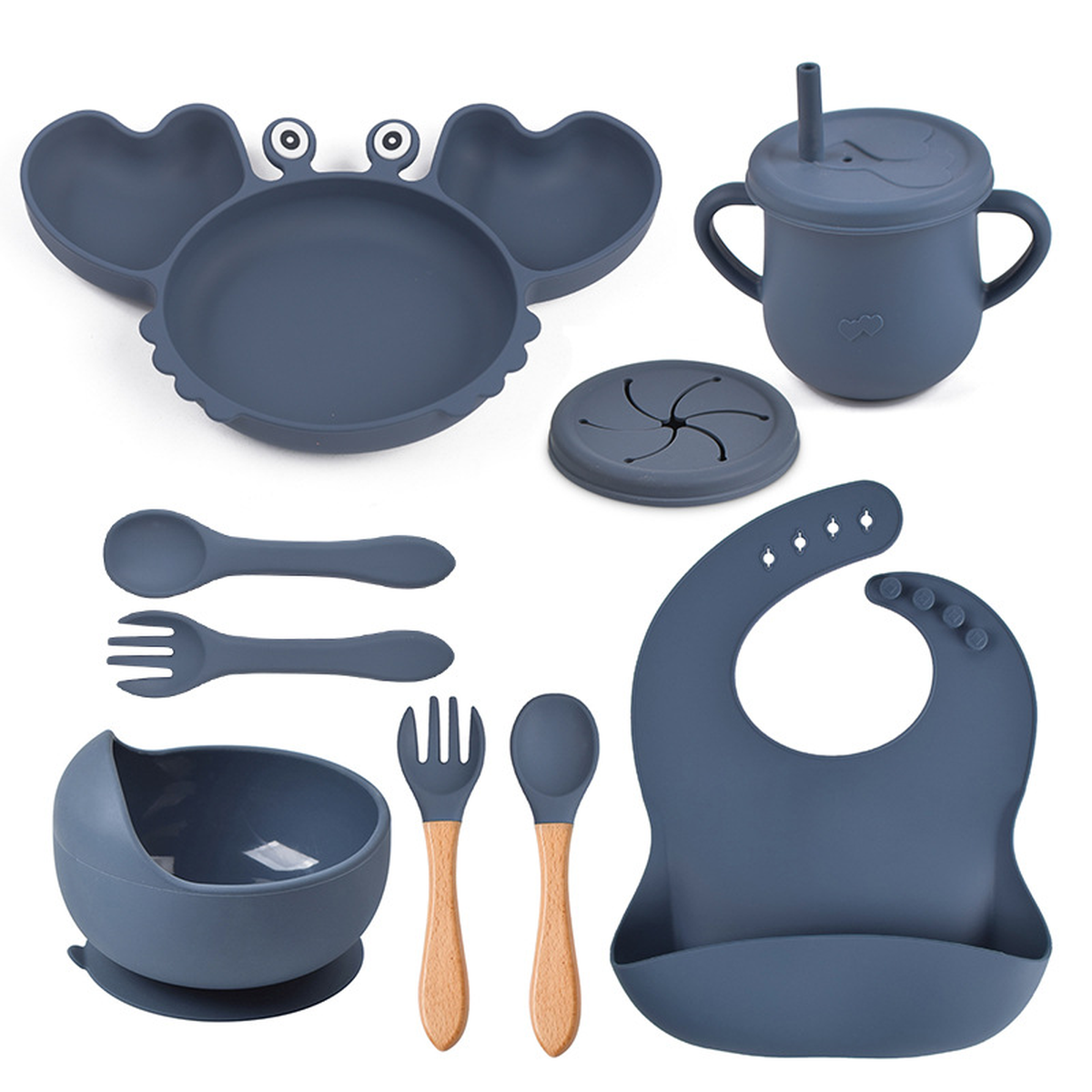 Silicone Crab Baby Feeding Set
